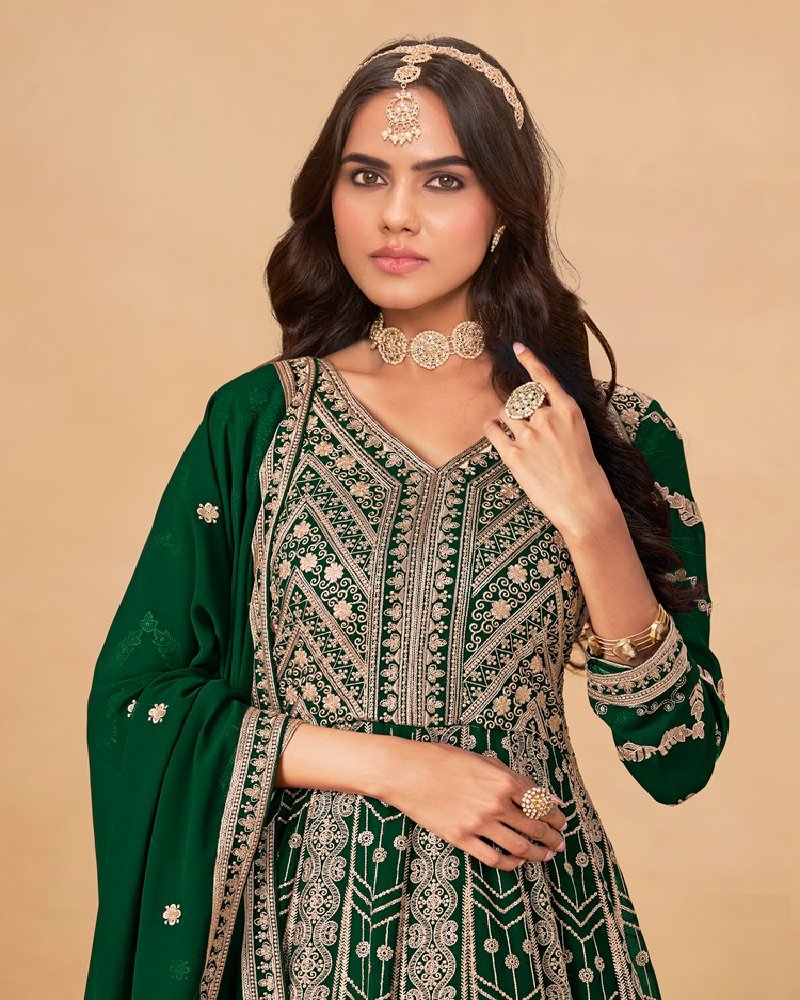 Designer Faux Georgette Embroidered Anarkali Set - Image 3