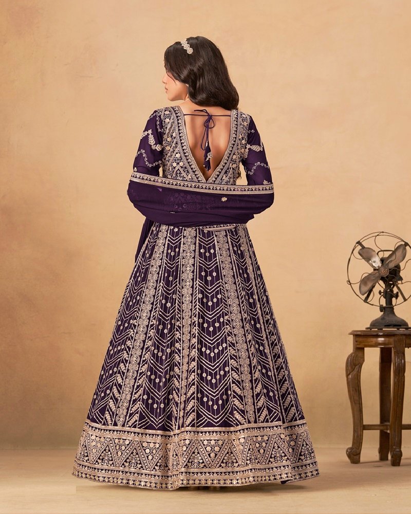 Designer Faux Georgette Embroidered Anarkali Set - Image 10