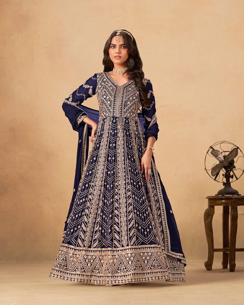 Designer Faux Georgette Embroidered Anarkali Set - Image 5