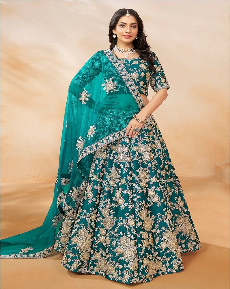 Royal Radiance Art Silk Dori & Sequin A-Line Lehenga Choli - Image 9