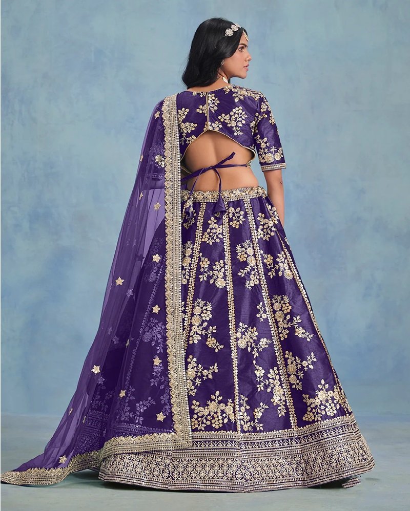 Gorgeous Embroidered Sequins Art Silk Lehenga Choli - Image 11