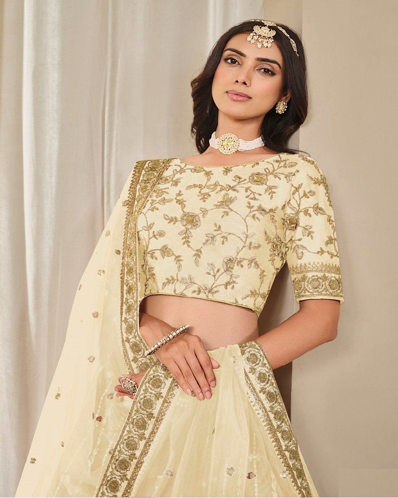 Stunning A-Line Art Silk Embroidered Lehenga Set - Image 3