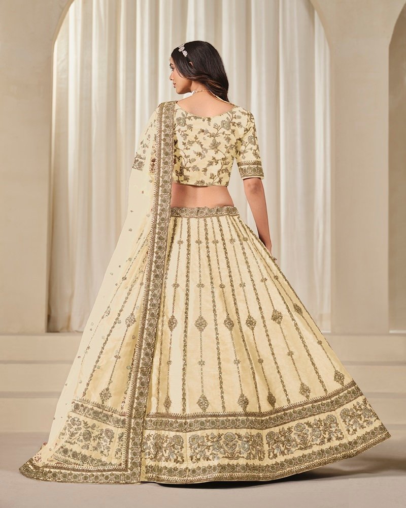 Stunning A-Line Art Silk Embroidered Lehenga Set - Image 4