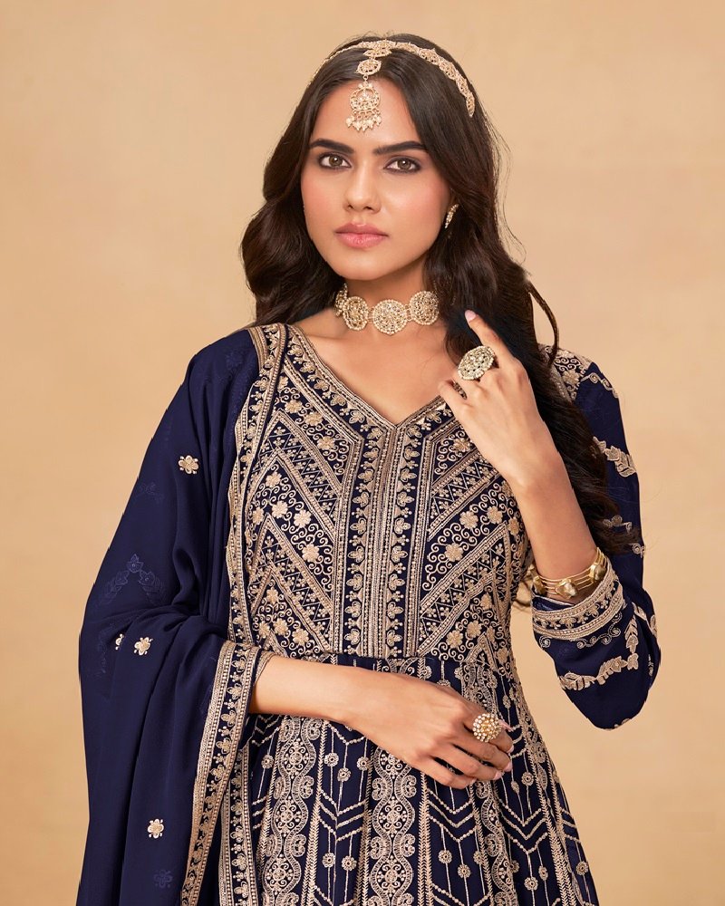 Designer Faux Georgette Embroidered Anarkali Set - Image 7