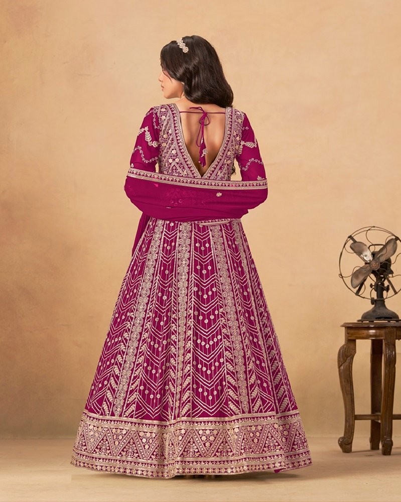 Designer Faux Georgette Embroidered Anarkali Set - Image 14