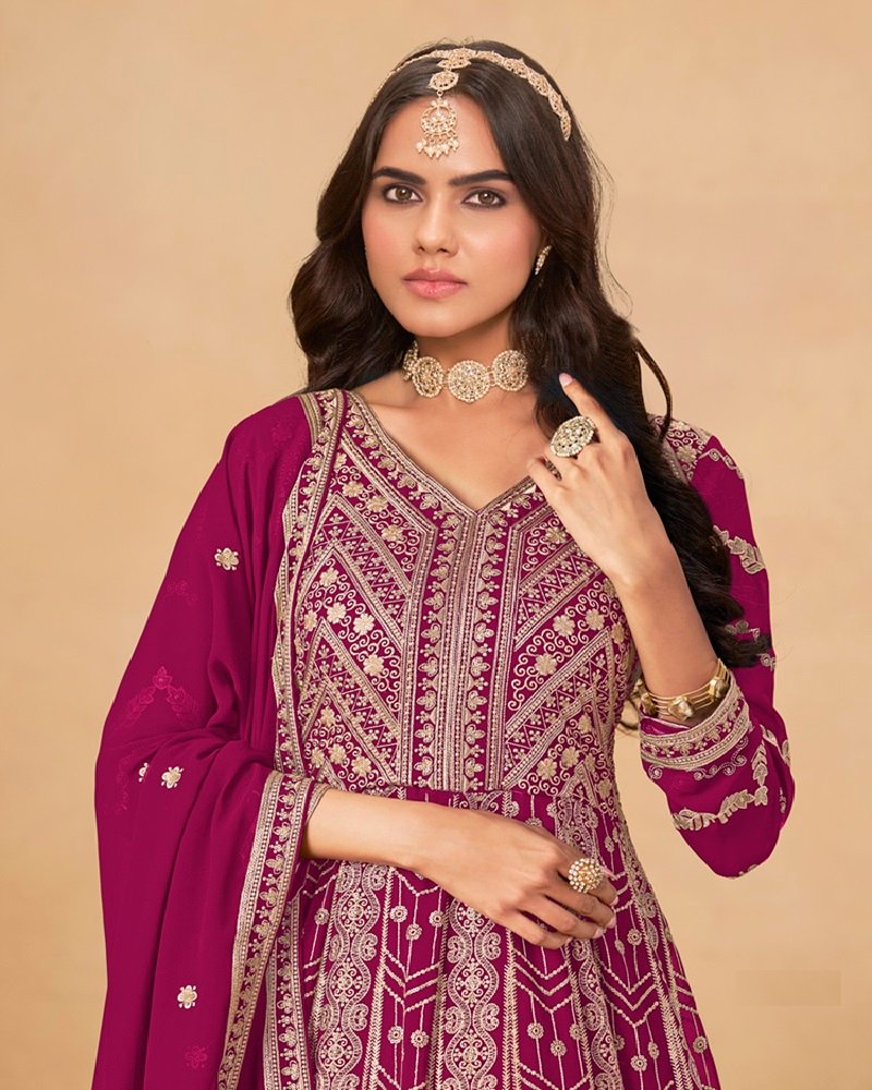 Designer Faux Georgette Embroidered Anarkali Set - Image 15