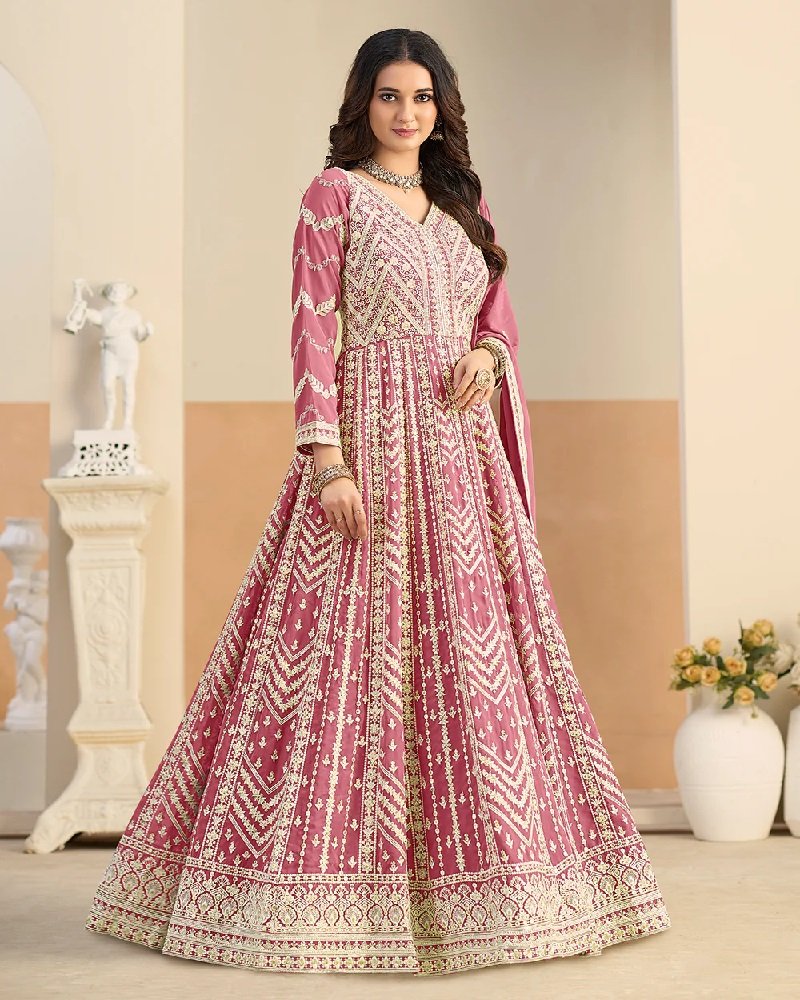 Stunning Lucknowi Partywear Anarkali - Image 3
