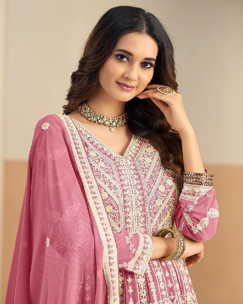Stunning Lucknowi Partywear Anarkali - Image 4