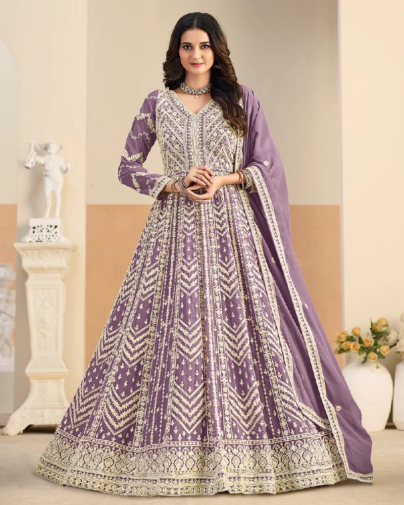Stunning Lucknowi Partywear Anarkali - Image 5