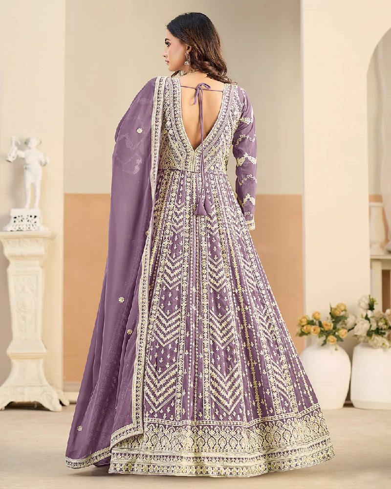 Stunning Lucknowi Partywear Anarkali - Image 6