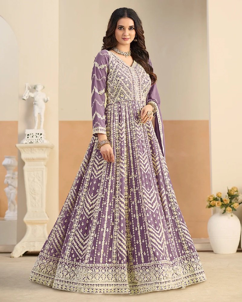 Stunning Lucknowi Partywear Anarkali - Image 7