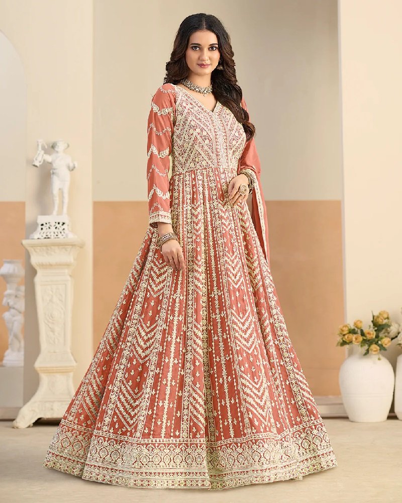 Stunning Lucknowi Partywear Anarkali - Image 13