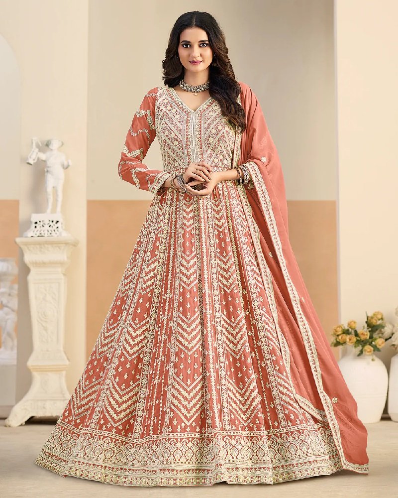Stunning Lucknowi Partywear Anarkali - Image 14