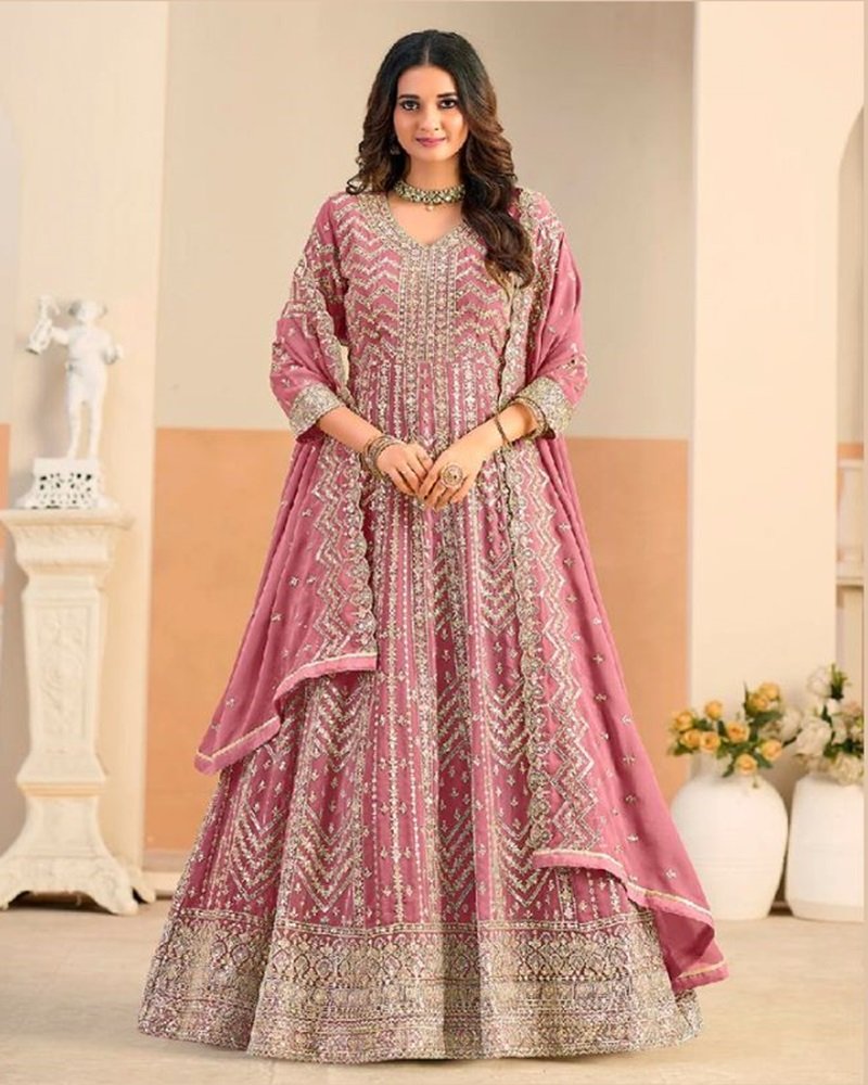 Elegant Grace Embroidered Anarkali Suit