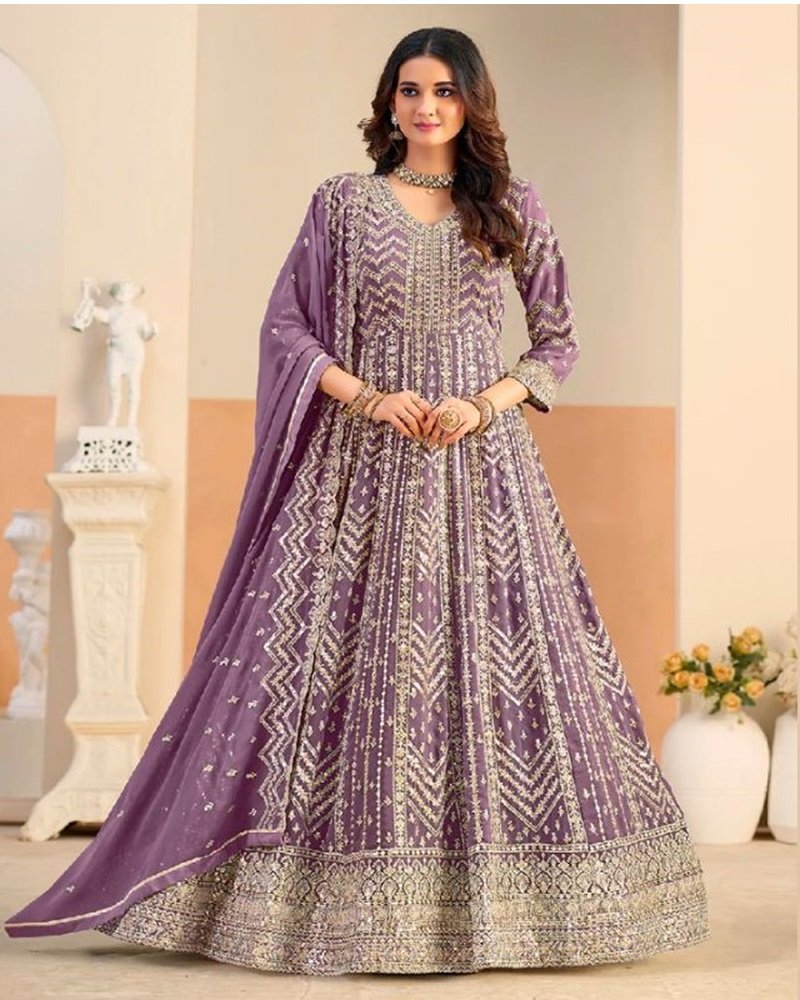 Elegant Grace Embroidered Anarkali Suit - Image 8
