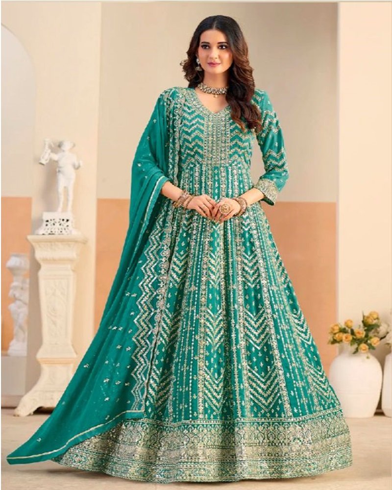 Elegant Grace Embroidered Anarkali Suit - Image 9