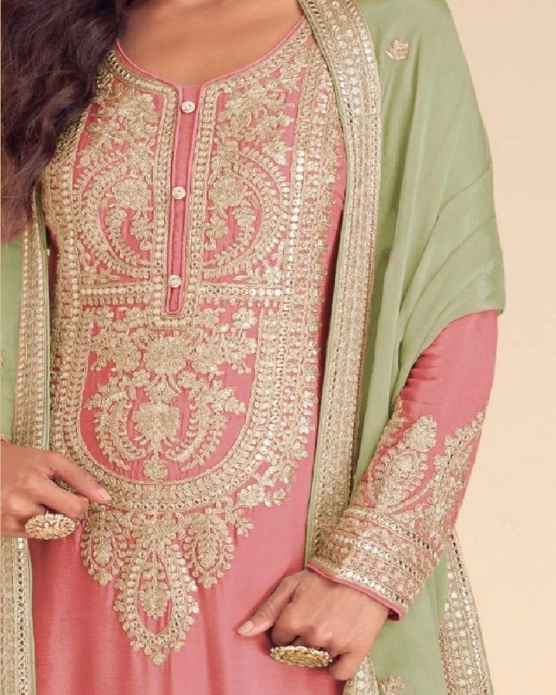 Royal Elegant Chinon Silk Embroidered Palazzo Set - Image 7