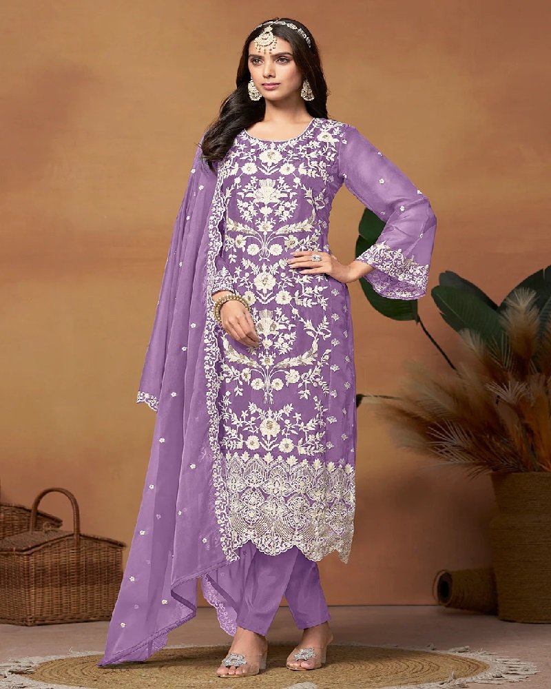 Luxury Organza Embroidered Party Wear Pant Suit - Image 6