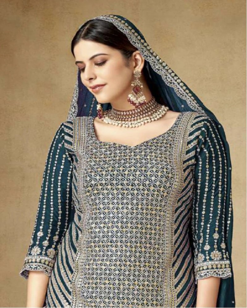Royal Elegance Zari Embroidered Gharara Suit - Image 4