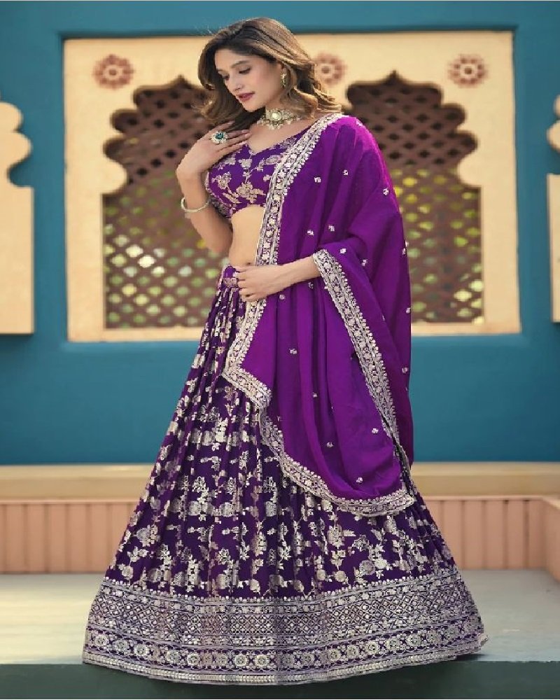 Royal Dola Silk Jacquard Festive Lehenga Choli - Image 7